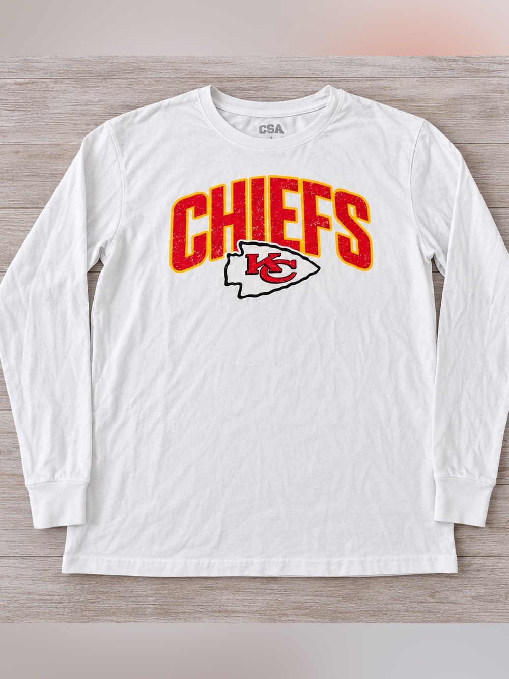Kansas City Chiefs CSA White Long Sleeve Graphic Shirt Size L